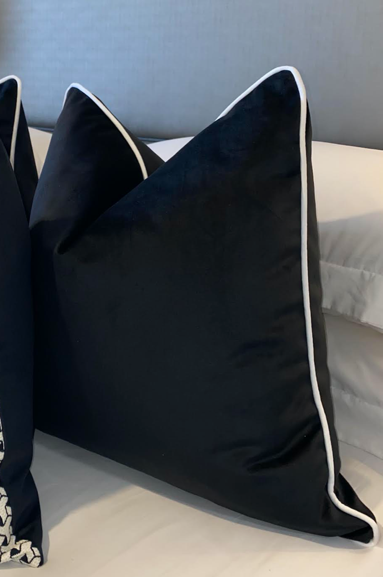 Black clearance velour cushions